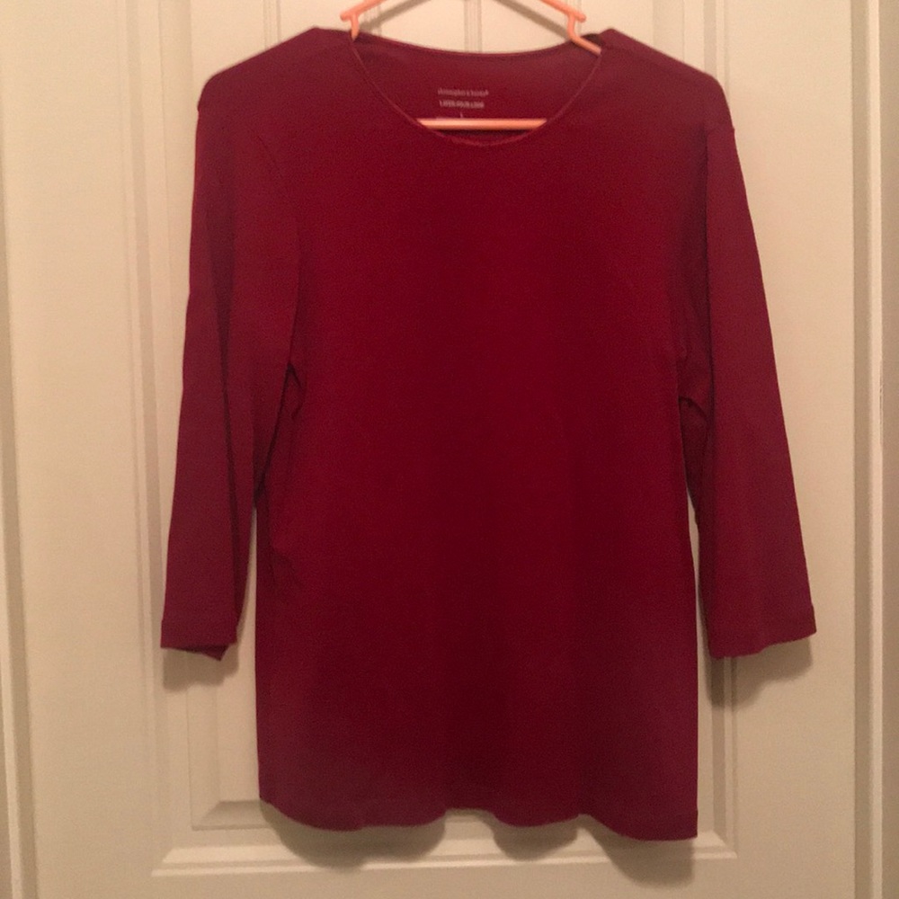 NWOT red 3/4 cotton shirt!